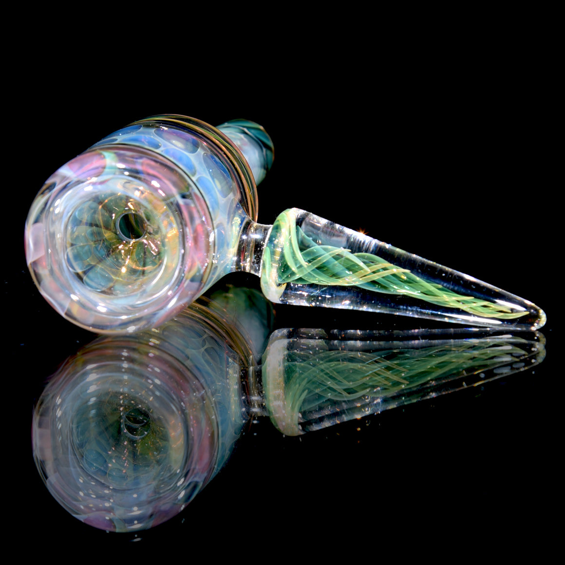 Fully-worked Fume Honeycomb Slide w Lattice Horn - 14mm Male