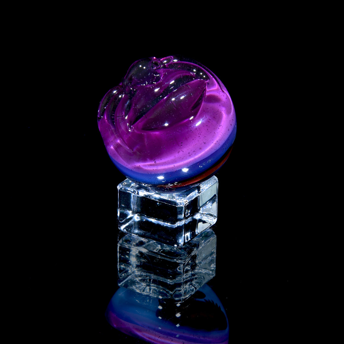 "Head to the Trees" Sculpted Marble - Grape Juice - 34mm/1.34" Diameter