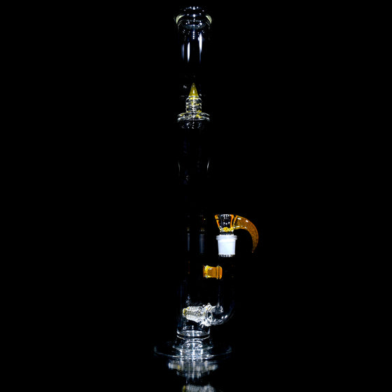 Accented 44mm V2 Upgrid Stemline Straight Tube w/ 4-hole Horned Slide - Transparent Orange - 18mm Female