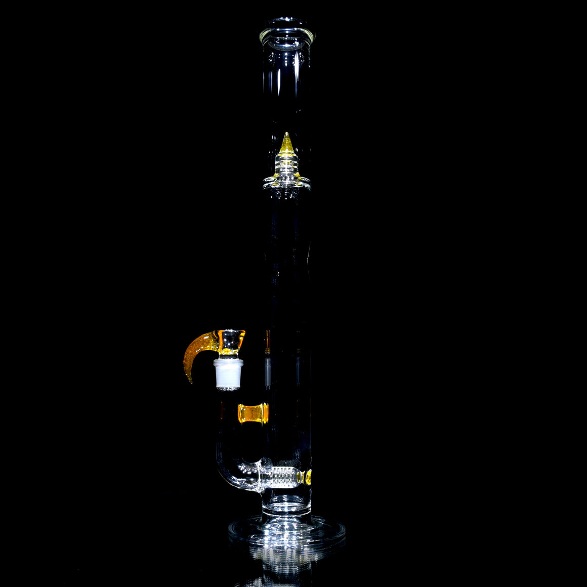 Accented 44mm V2 Upgrid Stemline Straight Tube w/ 4-hole Horned Slide - Transparent Orange - 18mm Female
