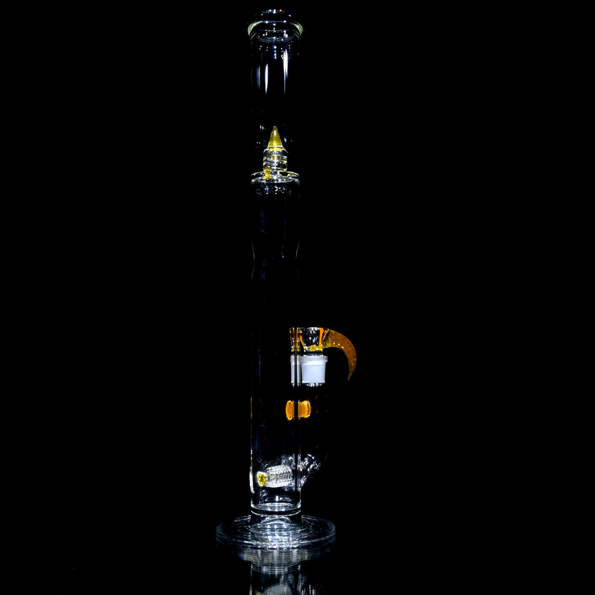 Accented 44mm V2 Upgrid Stemline Straight Tube w/ 4-hole Horned Slide - Transparent Orange - 18mm Female