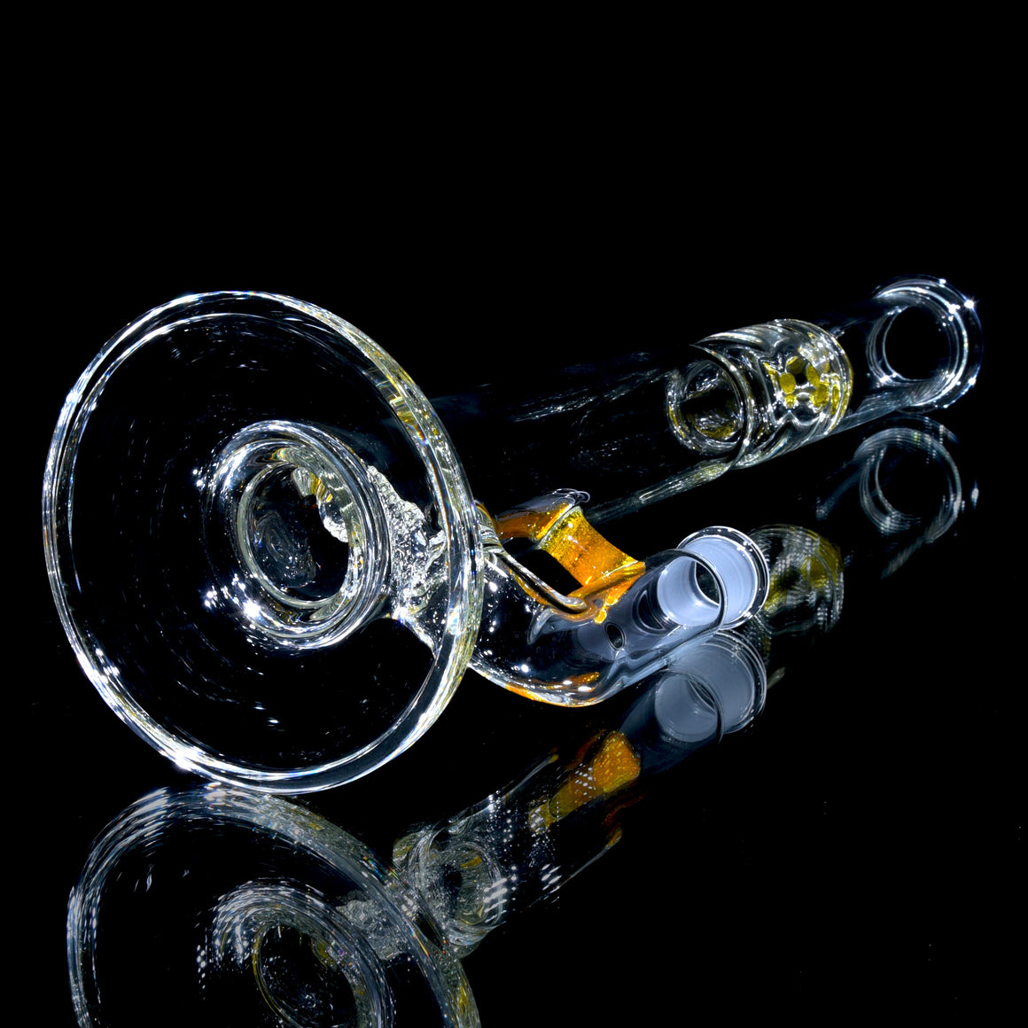 Accented 44mm V2 Upgrid Stemline Straight Tube w/ 4-hole Horned Slide - Transparent Orange - 18mm Female