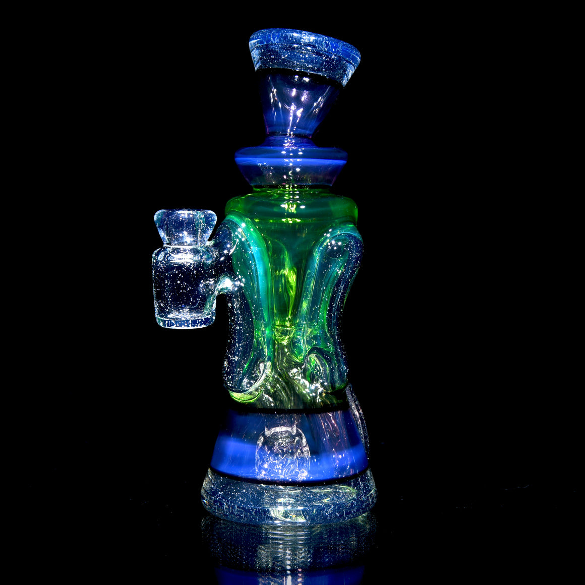 UV/CFL Reactive Mid-size Double-uptake Rycycler -  Haterade/BluV/Custom Telemagenta over Potion/Jet Black Lippies - 10mm Female