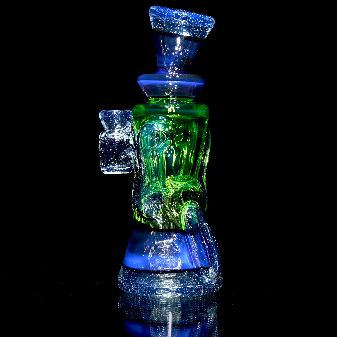 UV/CFL Reactive Mid-size Double-uptake Rycycler -  Haterade/BluV/Custom Telemagenta over Potion/Jet Black Lippies - 10mm Female