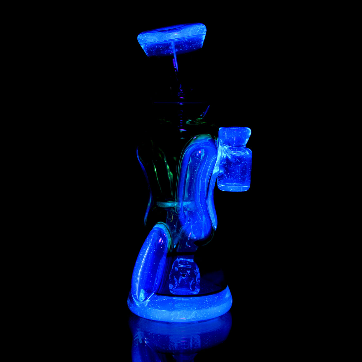 UV/CFL Reactive Mid-size Double-uptake Rycycler -  Haterade/BluV/Custom Telemagenta over Potion/Jet Black Lippies - 10mm Female