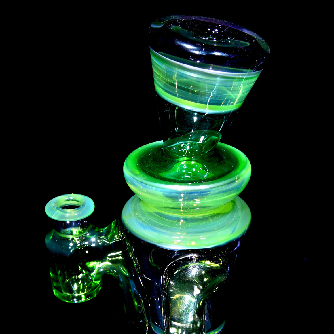 Fully-worked Full-size Double-uptake Rycycler -  Nightshade w/ Haterade, Ectoplasm, Atlantis, Chromium Lippies - 10mm Female