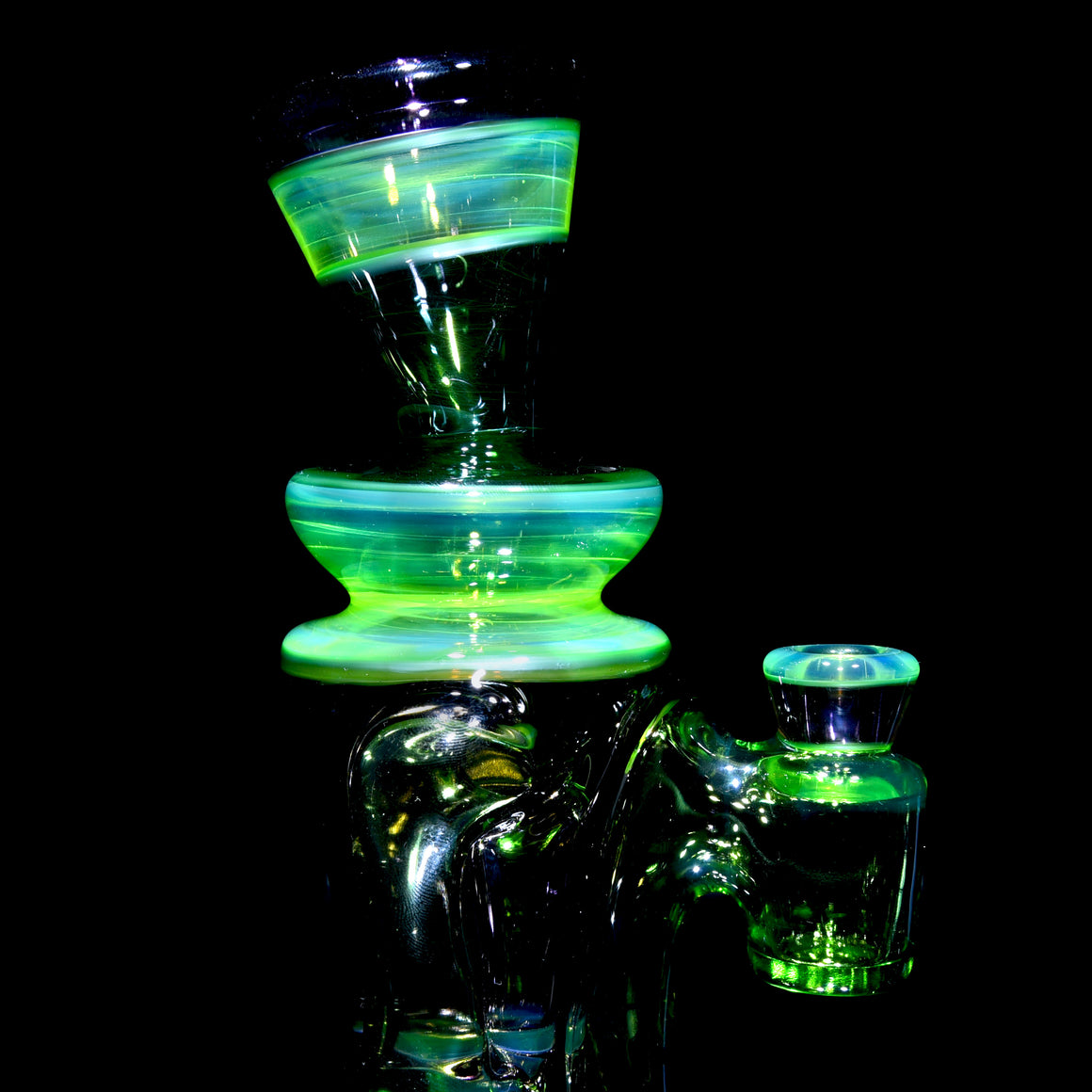Fully-worked Full-size Double-uptake Rycycler -  Nightshade w/ Haterade, Ectoplasm, Atlantis, Chromium Lippies - 10mm Female