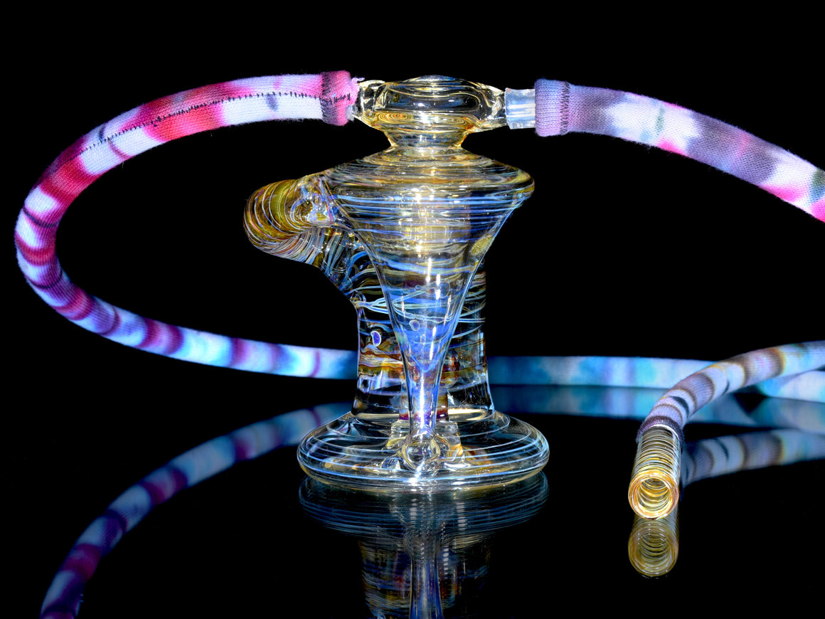 "Antaryatric" Tie Dye Twokah Recycler - Mai Tai w/ UV Millie Perc - 14mm Female w/ 10mm Adapter