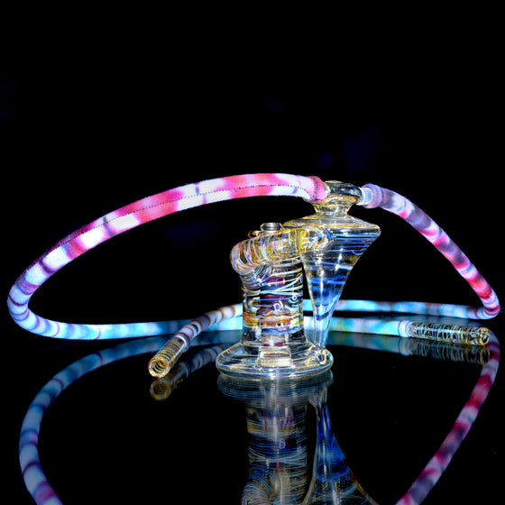 "Antaryatric" Tie Dye Twokah Recycler - Mai Tai w/ UV Millie Perc - 14mm Female w/ 10mm Adapter
