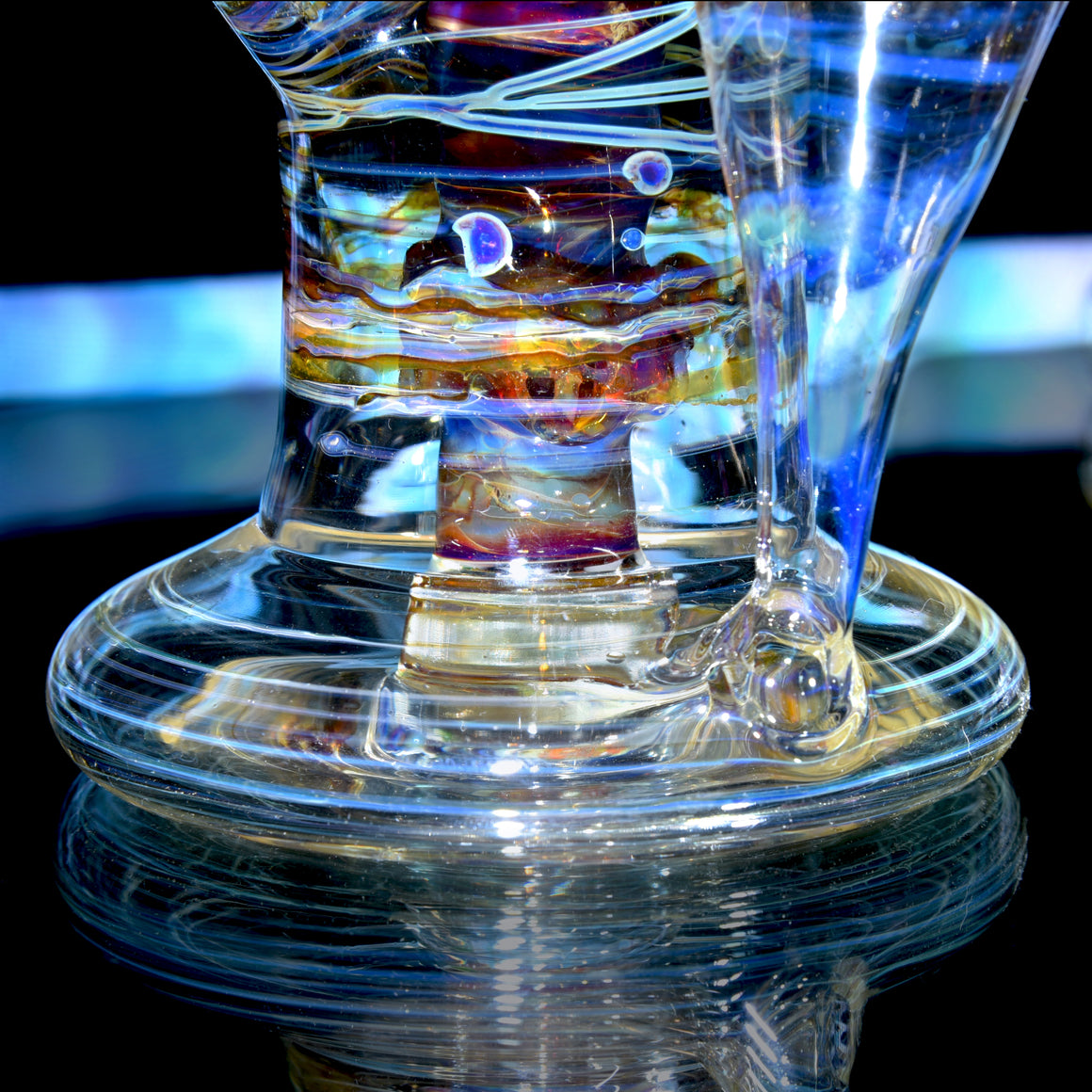 "Antaryatric" Tie Dye Twokah Recycler - Mai Tai w/ UV Millie Perc - 14mm Female w/ 10mm Adapter