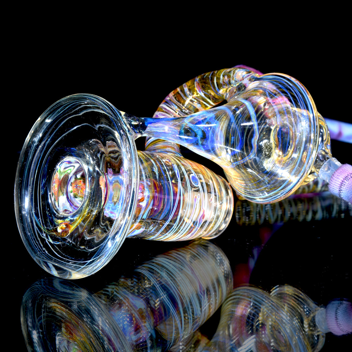 "Antaryatric" Tie Dye Twokah Recycler - Mai Tai w/ UV Millie Perc - 14mm Female w/ 10mm Adapter