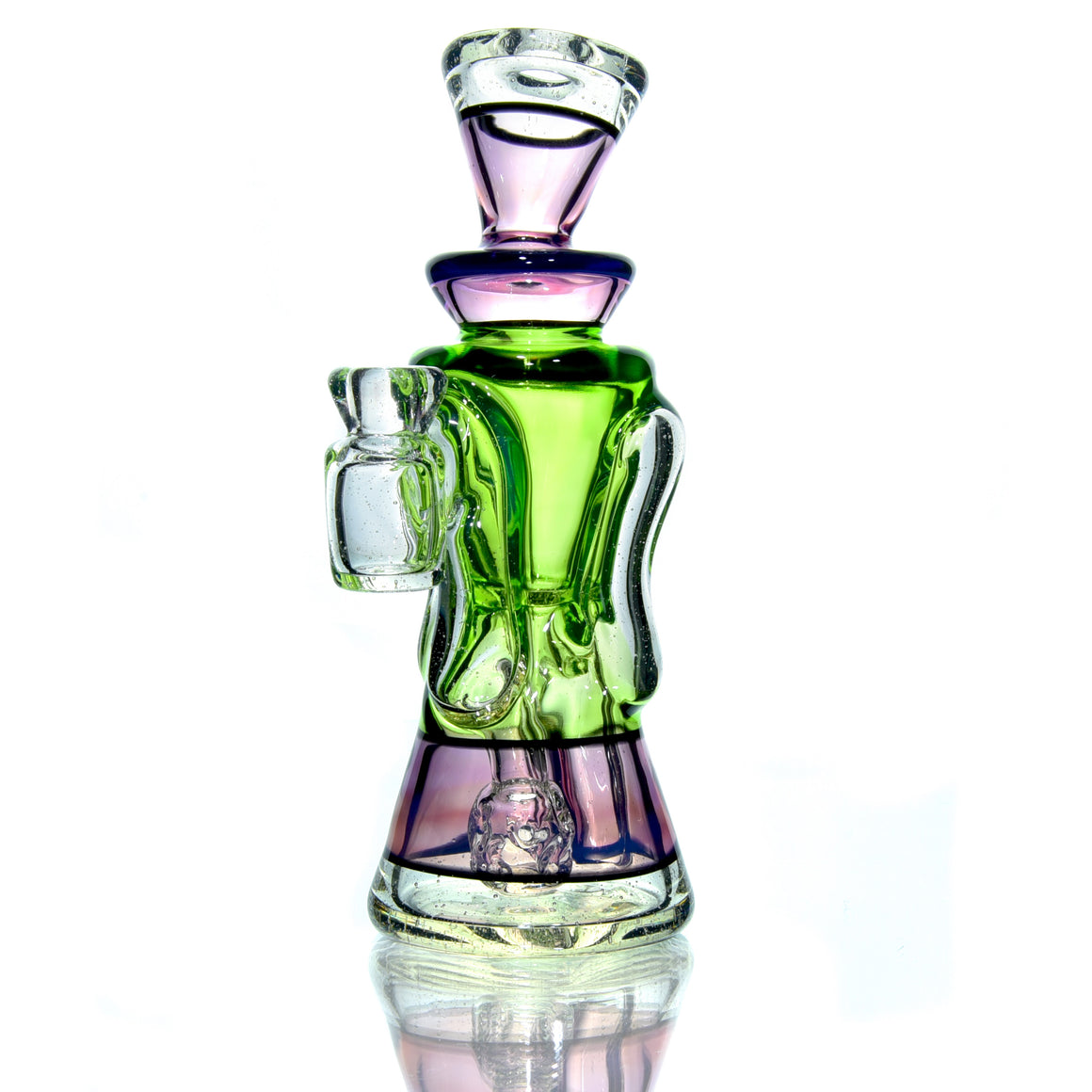 UV/CFL Reactive Mid-size Double-uptake Rycycler -  Haterade/BluV/Custom Telemagenta over Potion/Jet Black Lippies - 10mm Female