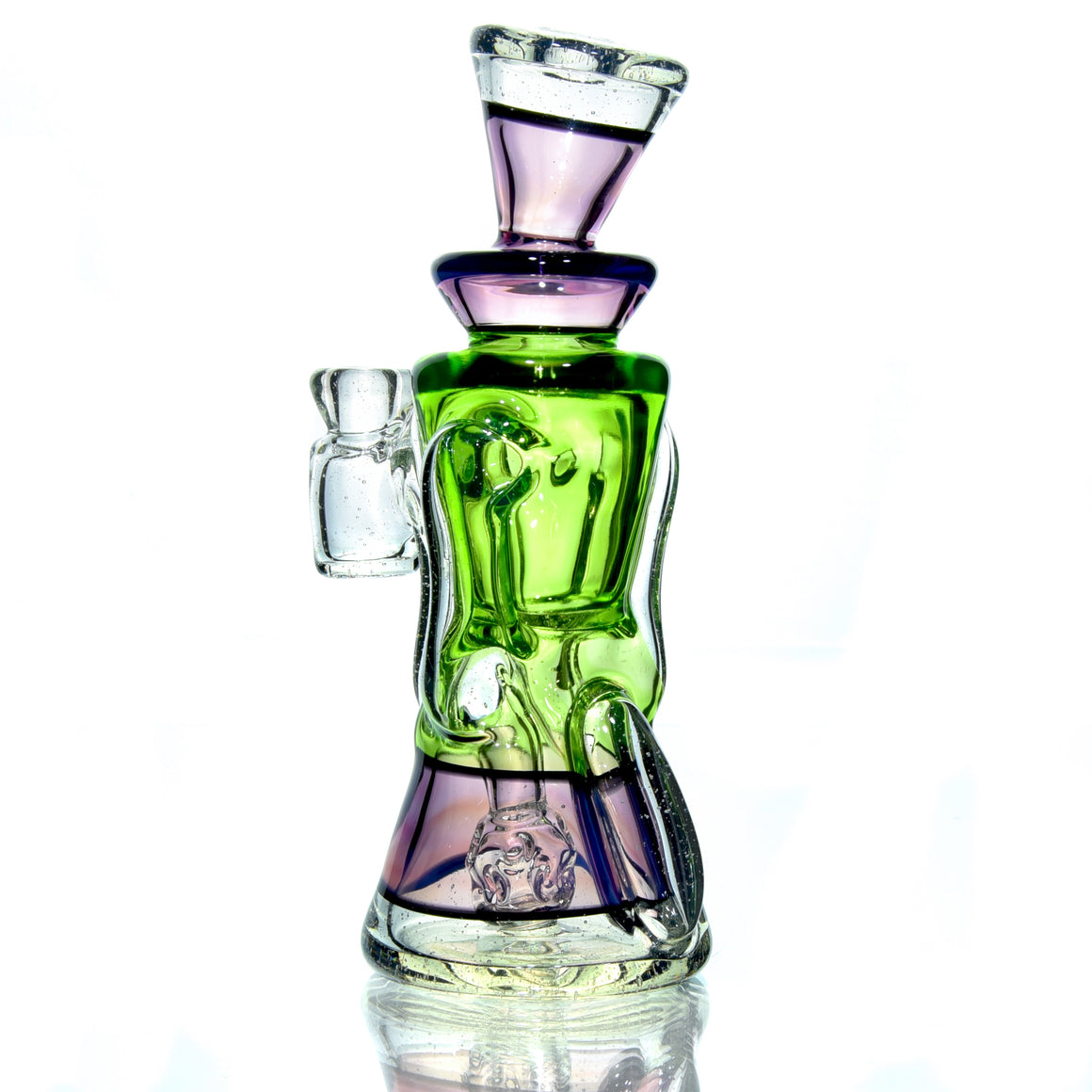 UV/CFL Reactive Mid-size Double-uptake Rycycler -  Haterade/BluV/Custom Telemagenta over Potion/Jet Black Lippies - 10mm Female