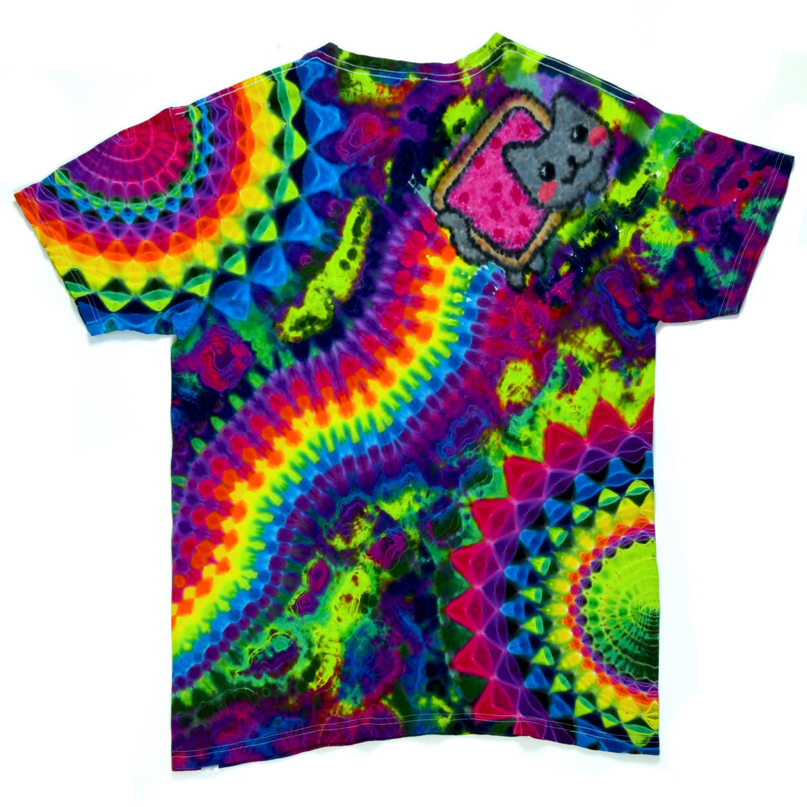 Large Collab Tie Dye Meme T-Shirt - Nyan Cat w/ Rainbow Mandala