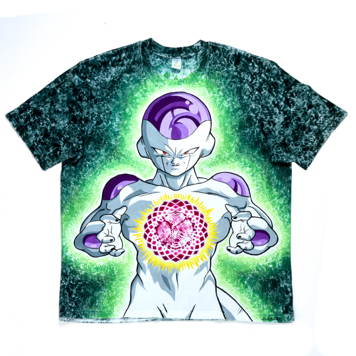 XL - Tie-dyed and Hand-painted T-Shirt - DBZ Frieza #1