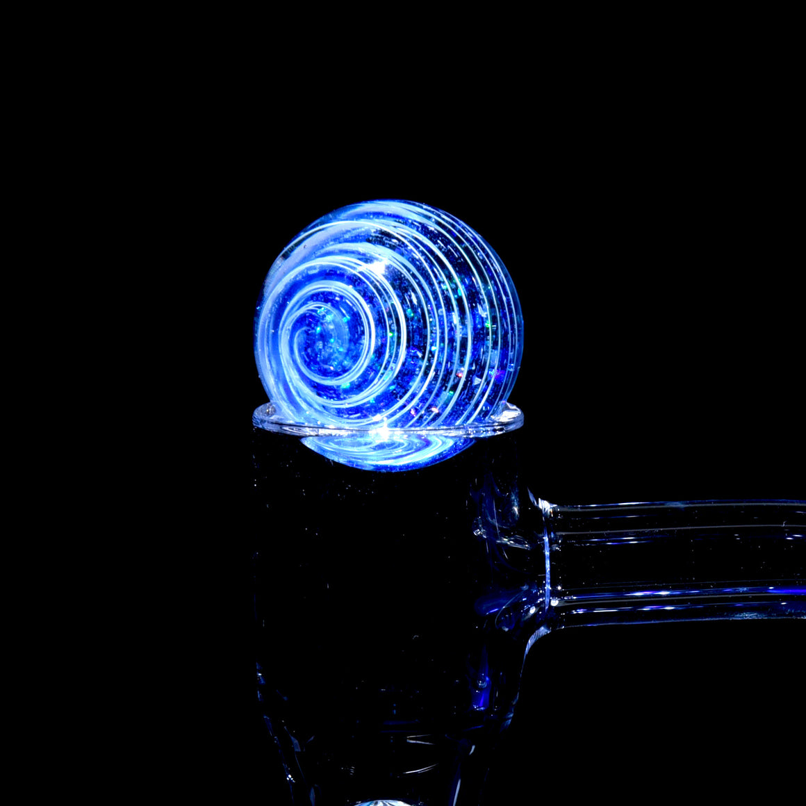 Heady 2-piece Slurper Set - UV Reactive Crushed Opal Blue Spiral