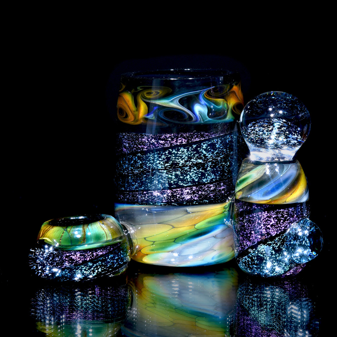 Dichroic Dab Station w/ Q-tip Holder, Cap Stand, & Iso Reservoir