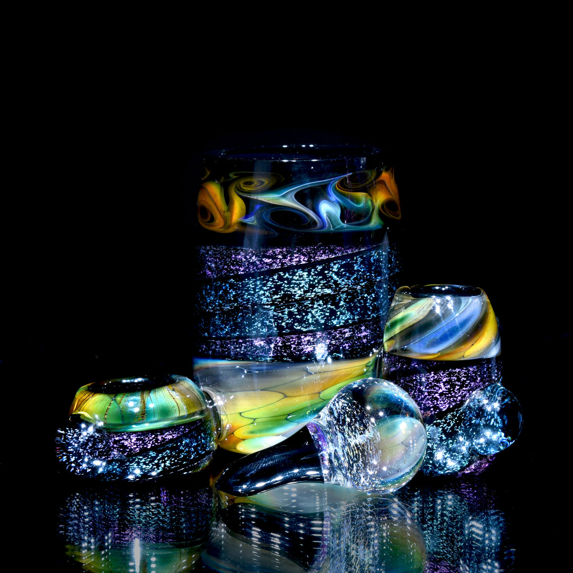 Dichroic Dab Station w/ Q-tip Holder, Cap Stand, & Iso Reservoir