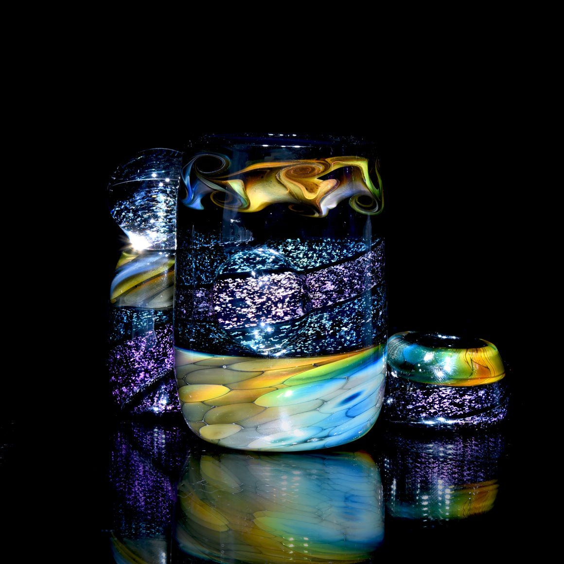 Dichroic Dab Station w/ Q-tip Holder, Cap Stand, & Iso Reservoir