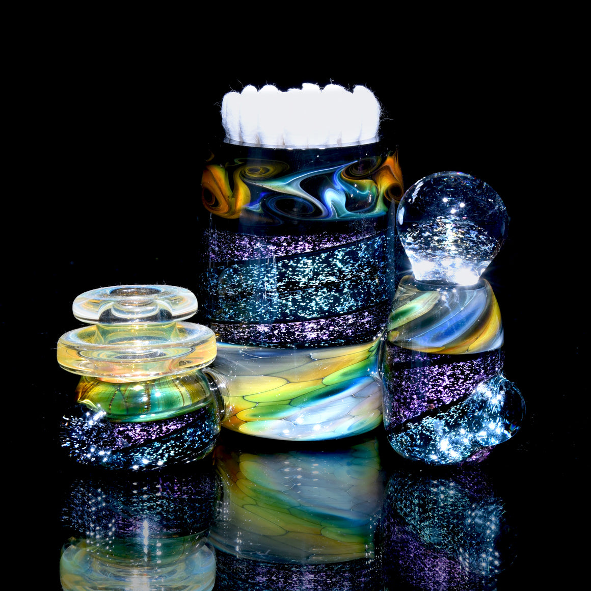 Dichroic Dab Station w/ Q-tip Holder, Cap Stand, & Iso Reservoir