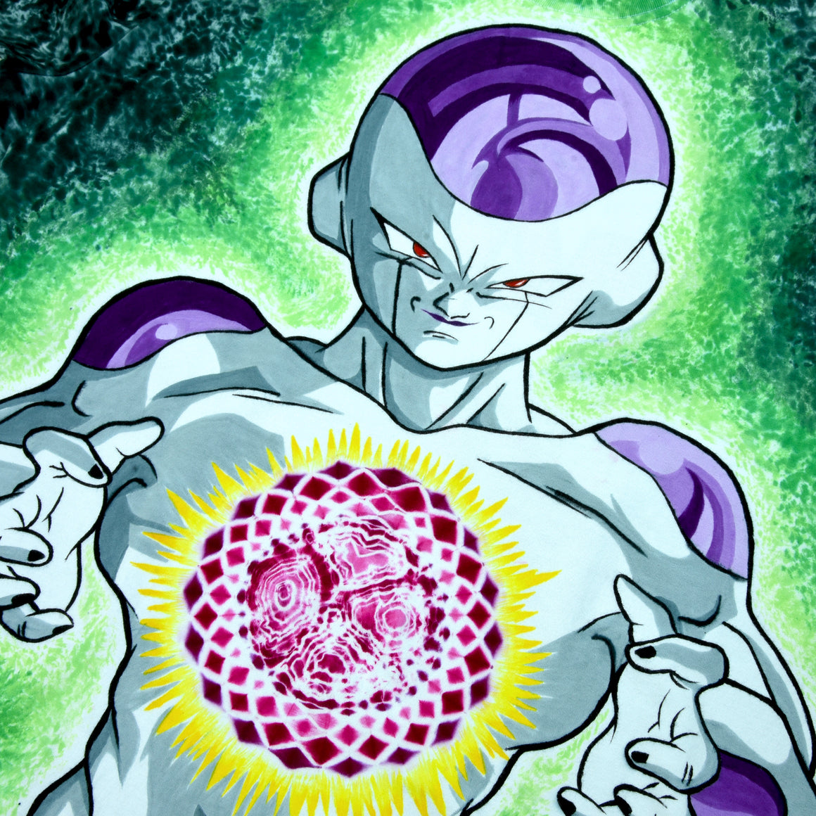 XL - Tie-dyed and Hand-painted T-Shirt - DBZ Frieza #1