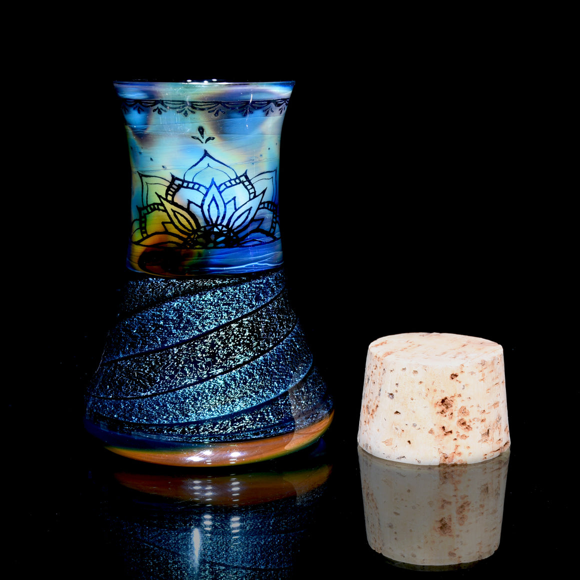 XL Dichroic Corked Jar with Fume Drawing