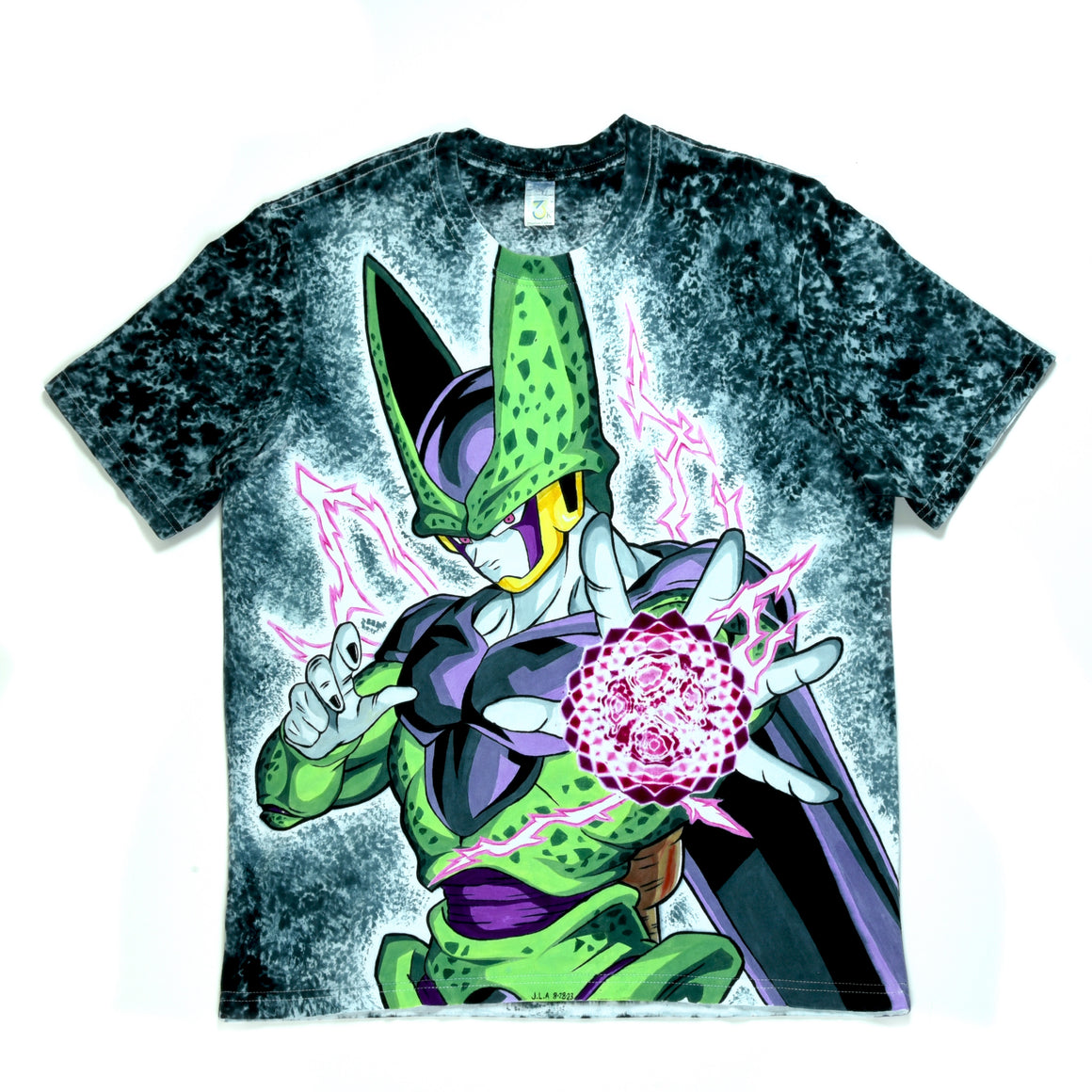 Large - Hand & Tie-dyed T-Shirt - DBZ Cell