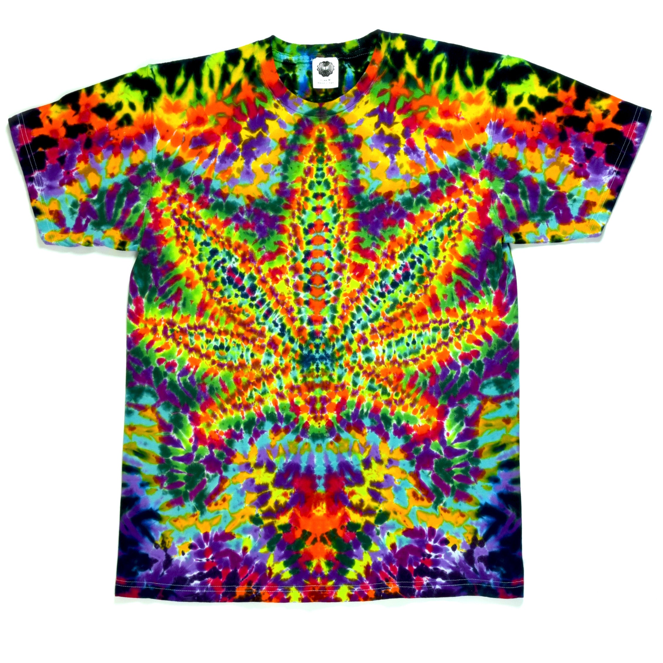 Green & Purple Marbled Marijuana Bud Tie Dye Shirt