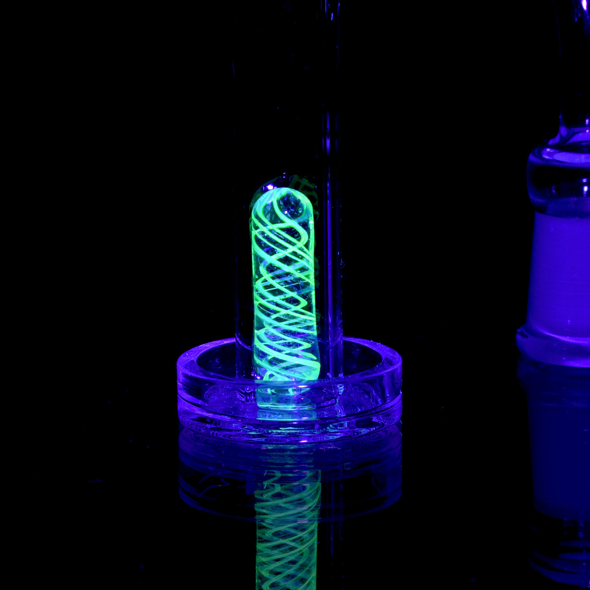 Heady UV Reactive Crushed Opal Spiral Pillar