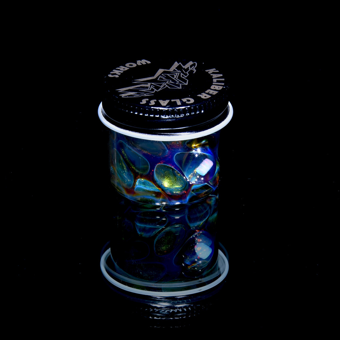 Lidded Airtight Baller Jar - Alientech Honeycomb w/ Opal