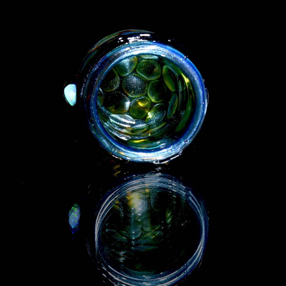 Lidded Airtight Baller Jar - Alientech Honeycomb w/ Opal