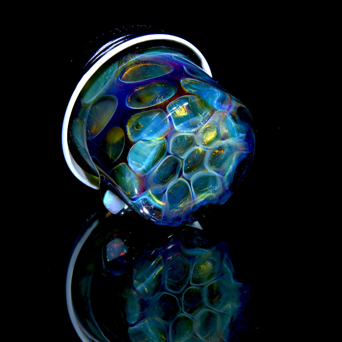 Lidded Airtight Baller Jar - Alientech Honeycomb w/ Opal