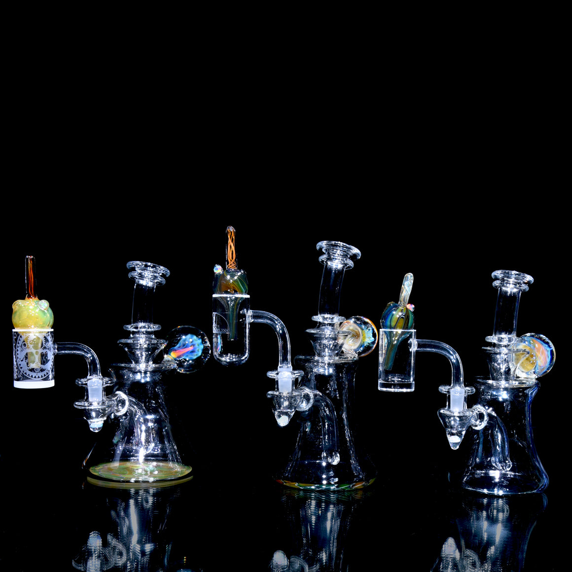 Fume Honeycomb & Lattice Bubble Cap w/ Opal