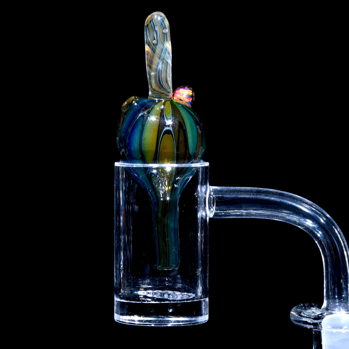 Fume Honeycomb & Lattice Bubble Cap w/ Opal