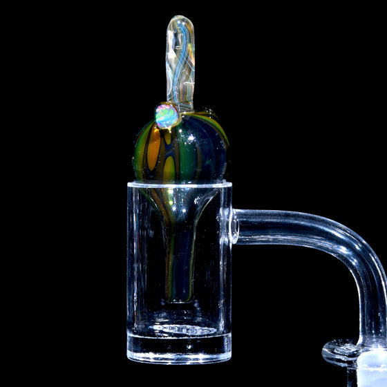 Fume Honeycomb & Lattice Bubble Cap w/ Opal
