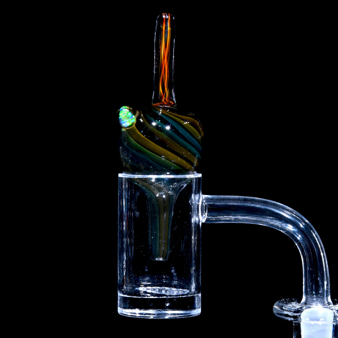Fume Spiral & Lattice Bubble Cap w/ Opal
