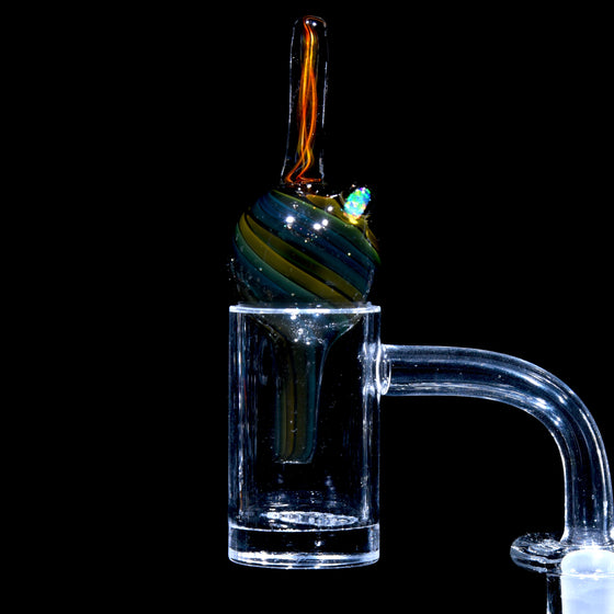 Fume Spiral & Lattice Bubble Cap w/ Opal