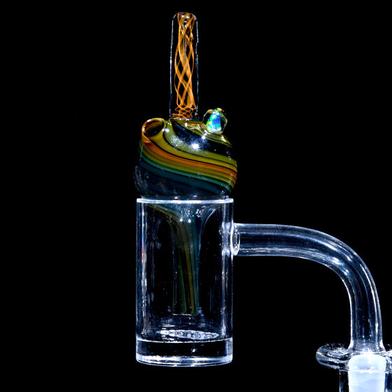 Fume Spiral & Lattice Bubble Cap w/ Opal