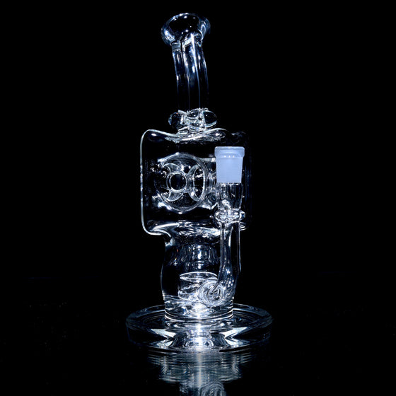 Swiss Cube Rig w/ Textured Clover Neck - Clear - 14mm Female