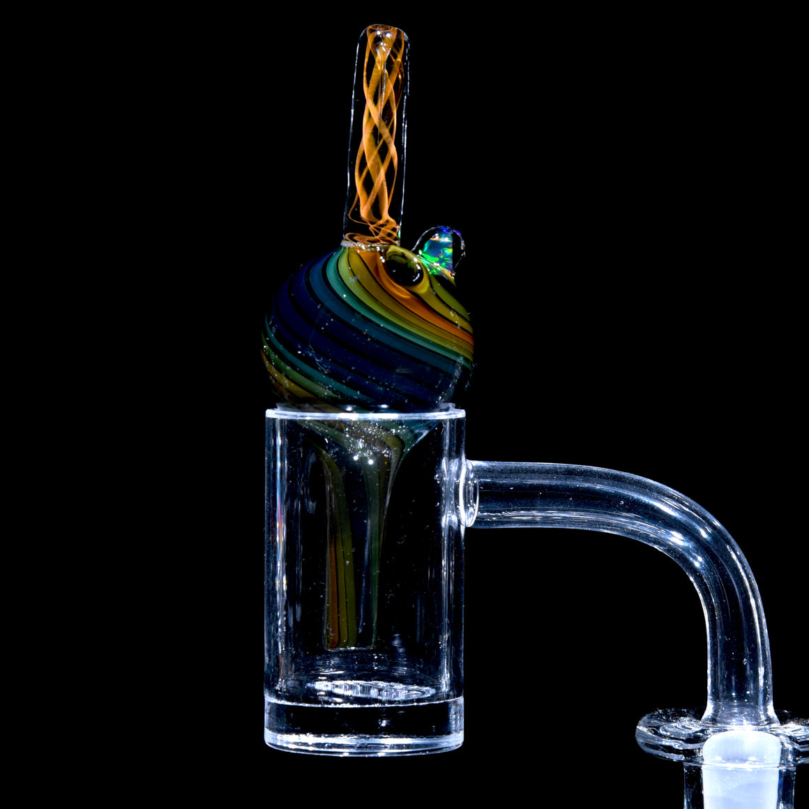 Fume Spiral & Lattice Bubble Cap w/ Opal