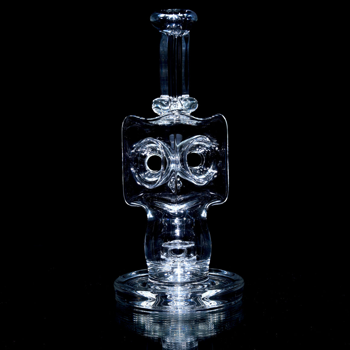 Swiss Cube Rig w/ Textured Clover Neck - Clear - 14mm Female