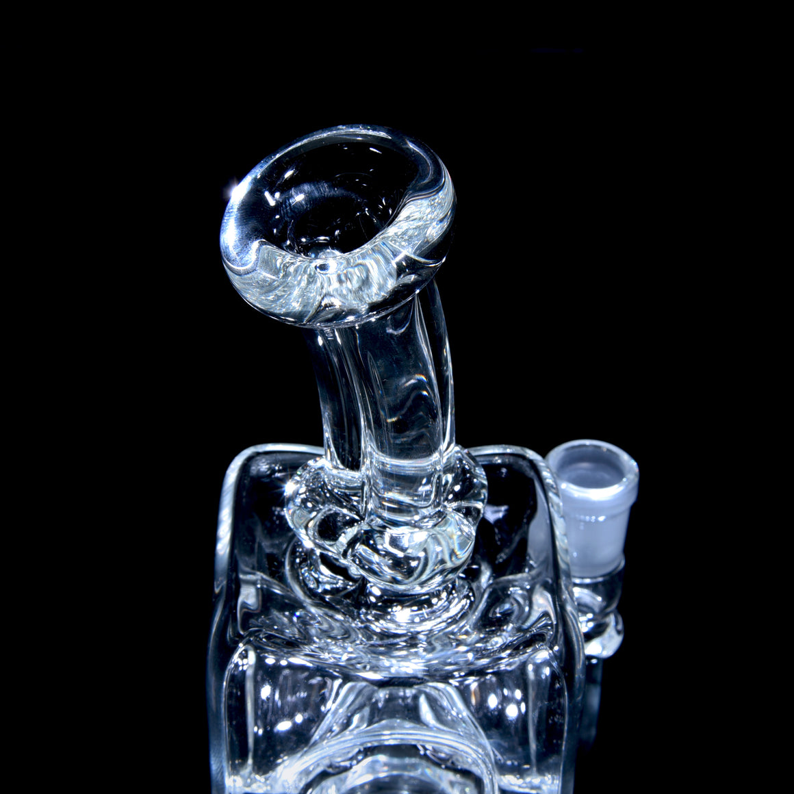 Swiss Cube Rig w/ Textured Clover Neck - Clear - 14mm Female