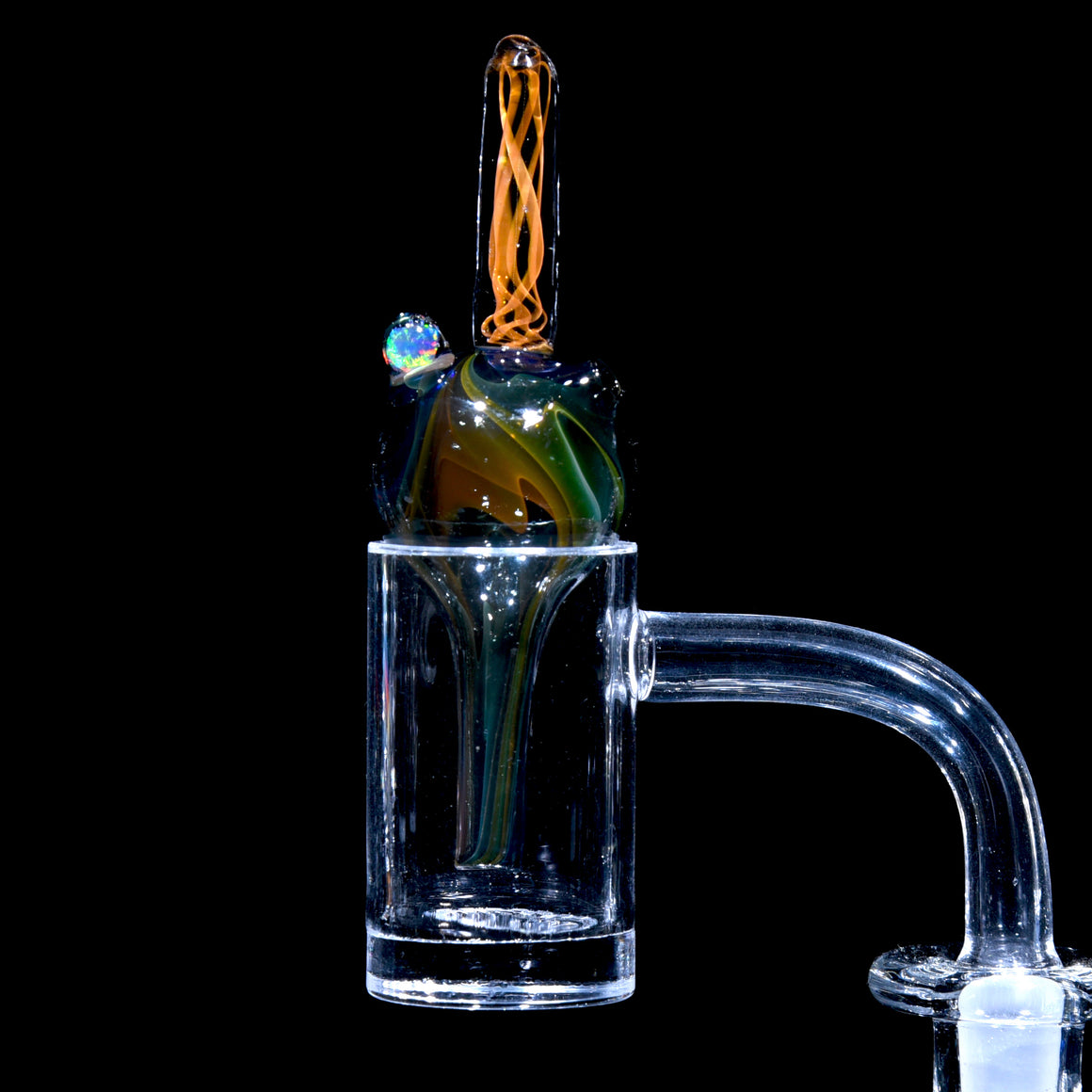 Fume Folds & Lattice Bubble Cap w/ Opal