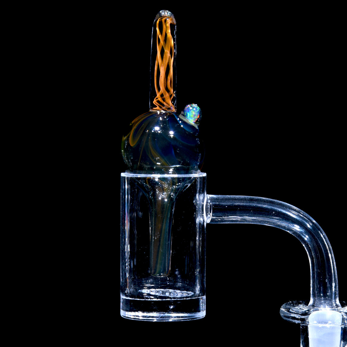 Fume Folds & Lattice Bubble Cap w/ Opal