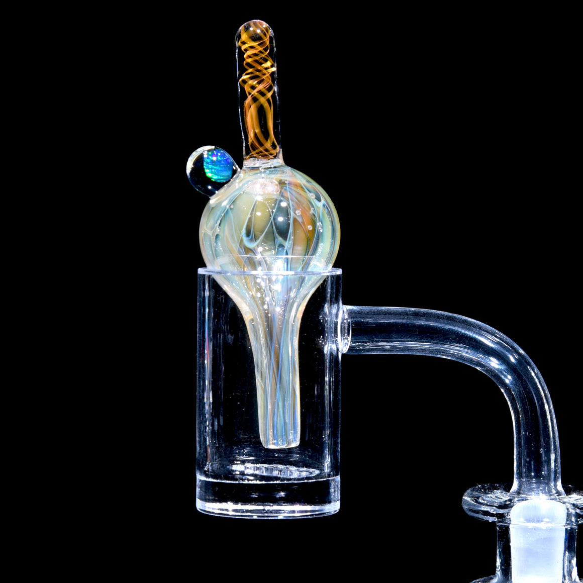 Fume Honeycomb & Lattice Bubble Cap w/ Opal
