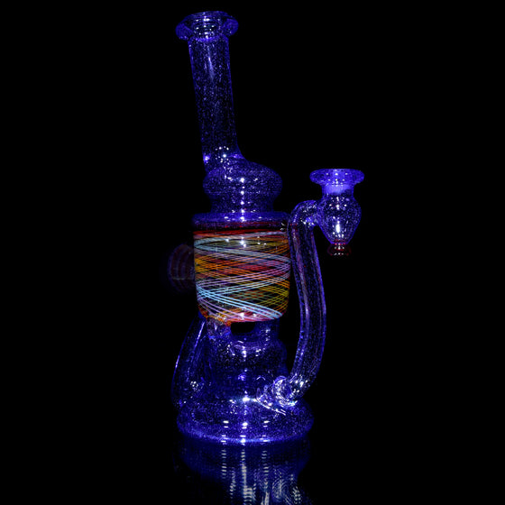 Fully-worked Blooper Recycler - Purple Rain/Rainbow Reti - 10mm Female