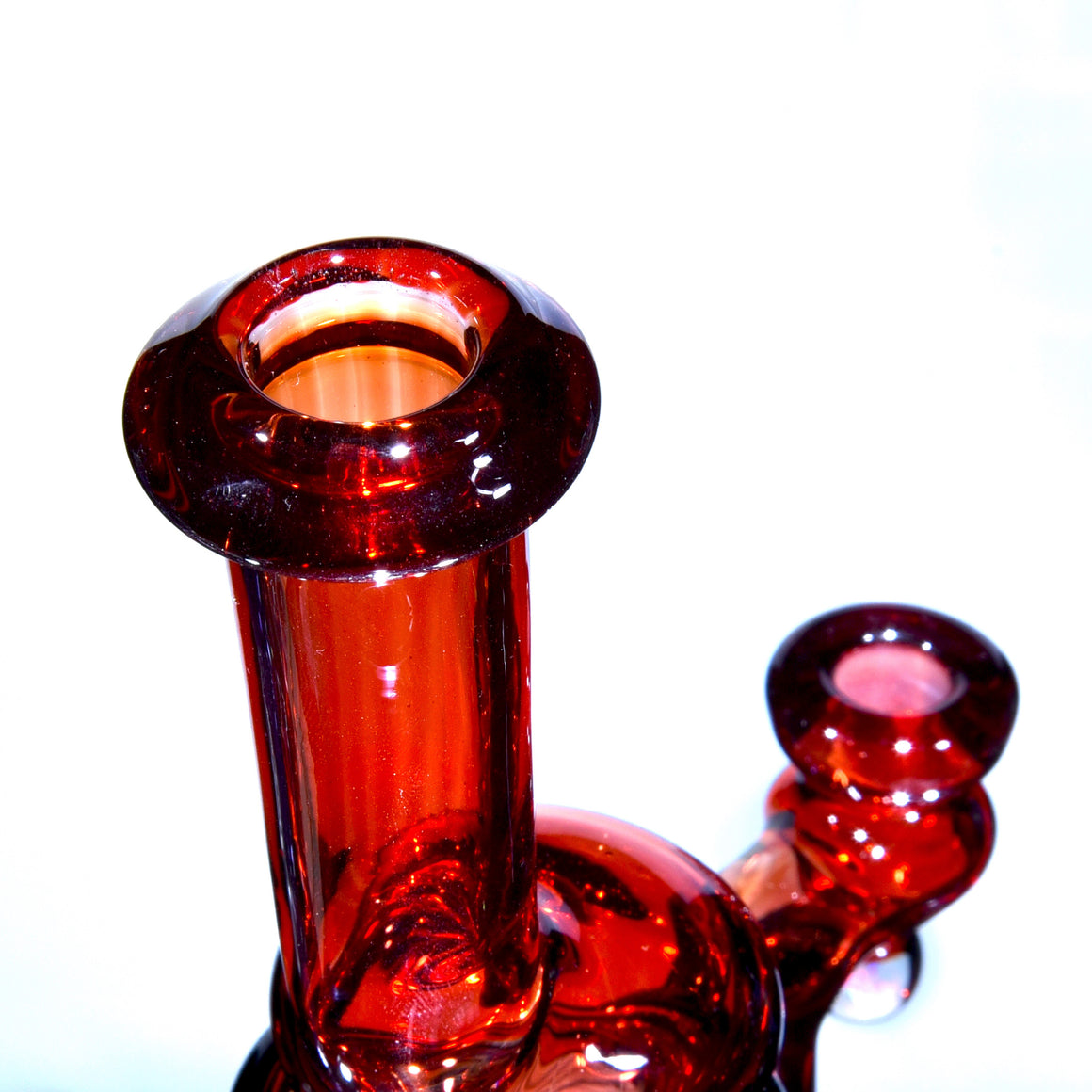 Fully-worked Blooper Recycler - Pomegranate/Rainbow Reti - 10mm Female