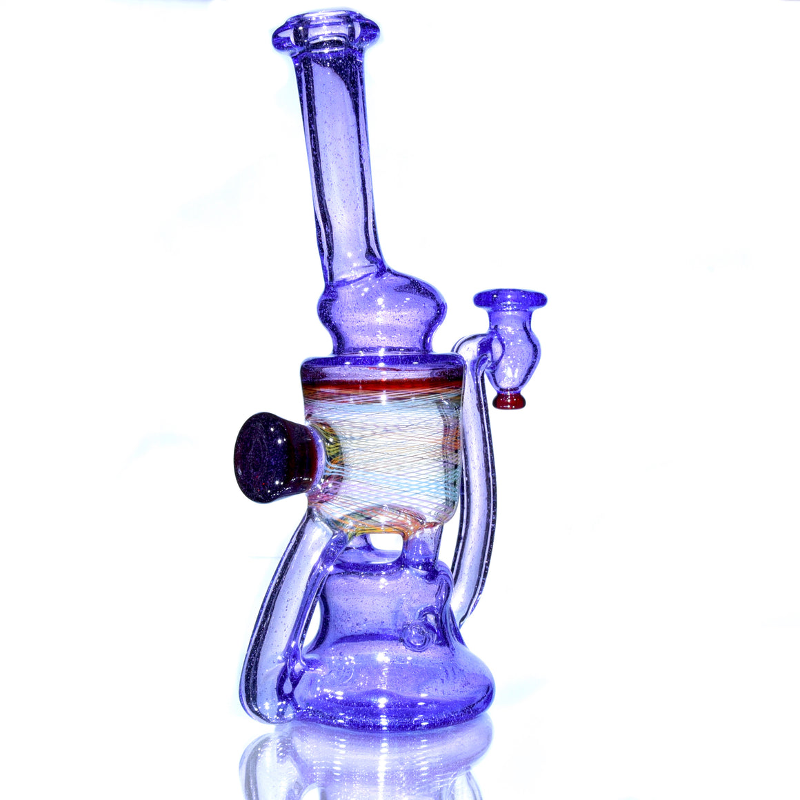 Fully-worked Blooper Recycler - Purple Rain/Rainbow Reti - 10mm Female