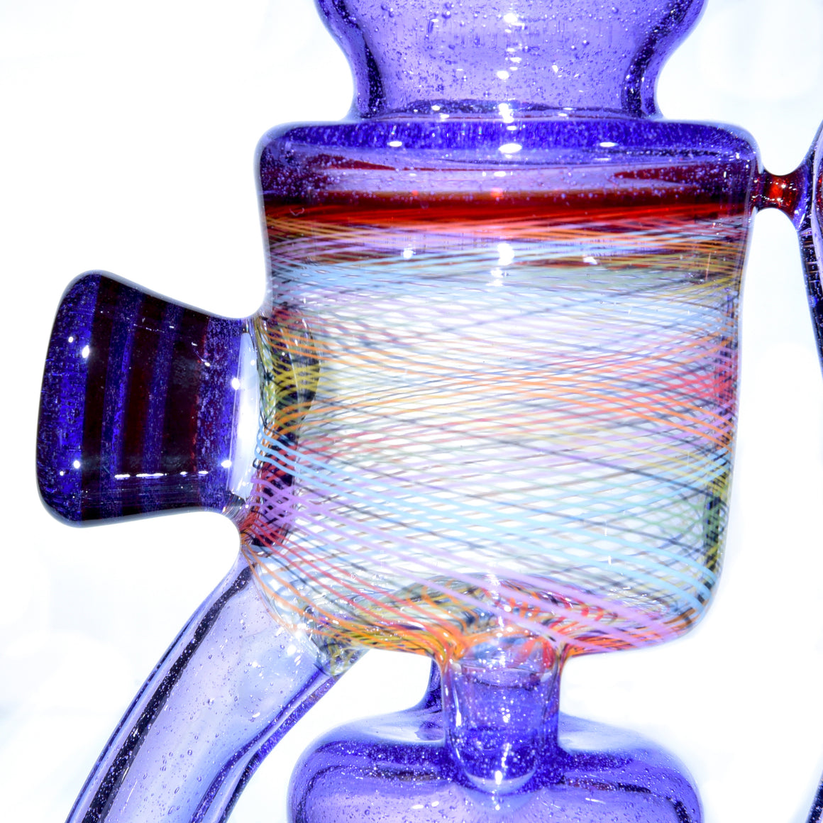 Fully-worked Blooper Recycler - Purple Rain/Rainbow Reti - 10mm Female