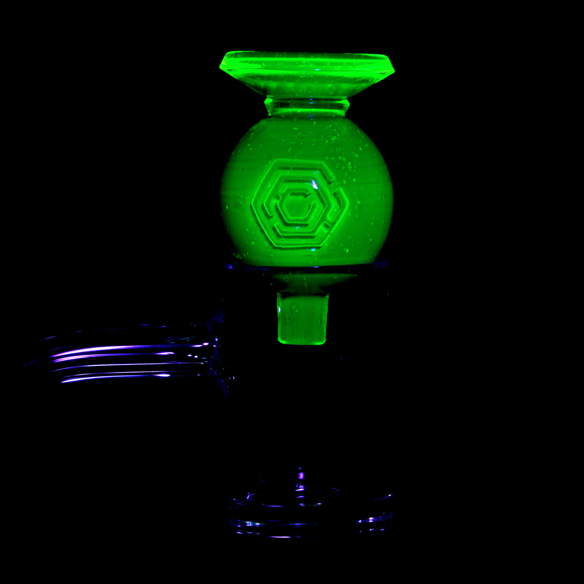 UV Reactive XL Crushed Opal Bubble Cap w/ Sandblasted Logo